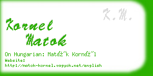 kornel matok business card